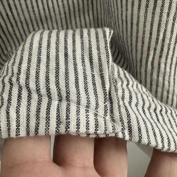 Old Navy‎ Blazer Womens 2XL Cream Linen Blend Striped Double Breasted Coastal - Picture 4 of 10